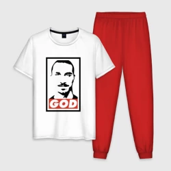 Мужская пижама с белой футболкой хлопок Златан Ибрагимович