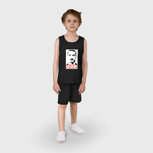 Детская пижама с шортами хлопок Златан Ибрагимович, цвет черный - фото 3