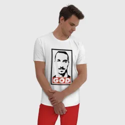 Мужская пижама с белой футболкой хлопок Златан Ибрагимович - фото 2