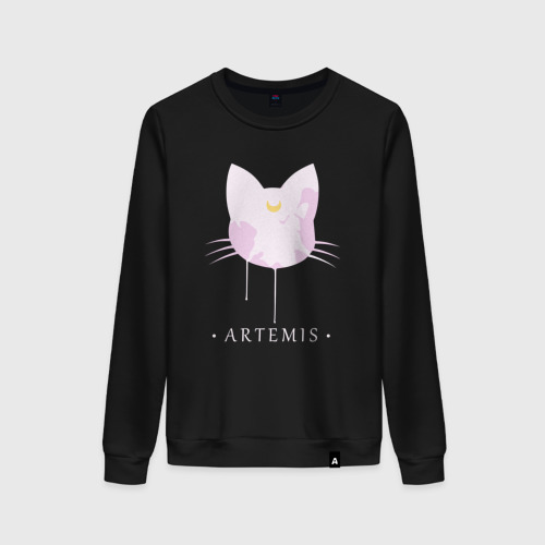 Женский свитшот хлопок Artemis cat, цвет черный