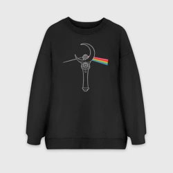 Женский свитшот oversize без начеса хлопок Лунная палочка