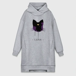 Платье-худи хлопок Luna кошка