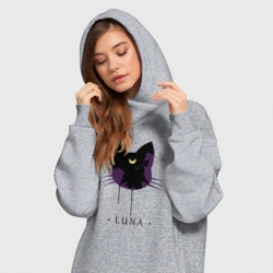 Платье-худи хлопок Luna кошка - фото 2