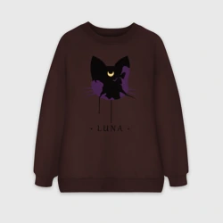 Женский свитшот oversize без начеса хлопок Luna кошка