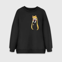 Женский свитшот oversize без начеса хлопок Little Pocket Moon