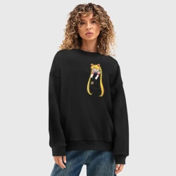 Женский свитшот oversize без начеса хлопок Little Pocket Moon - фото 2