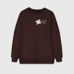 Женский свитшот oversize без начеса хлопок Кисы