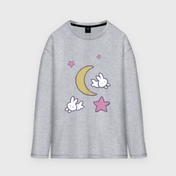 Женский лонгслив oversize хлопок Луна