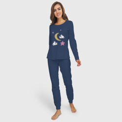 Женская пижама с лонгсливом хлопок Луна - фото 2