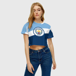 Женская футболка Crop-top 3D Манчестер сити Manchester city - фото 2