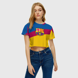 Женская футболка Crop-top 3D FC Barcelona 2018 Colors - фото 2