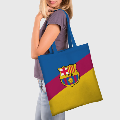 Шоппер 3D с принтом FC Barcelona 2018 Colors, фото на моделе #1