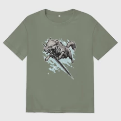 Женская футболка хлопок Oversize The Swordswolf