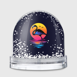 Игрушка Снежный шар Фламинго дитя заката