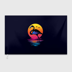 Флаг 3D Фламинго дитя заката