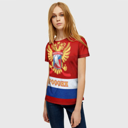 Женская футболка 3D Хоккей России - фото 2
