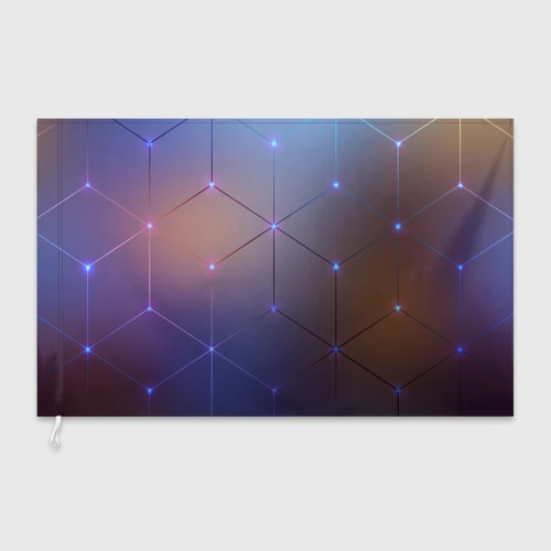 Флаг 3D Нейронная сеть неоновая