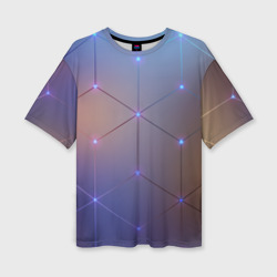 Женская футболка oversize 3D Нейронная сеть неоновая