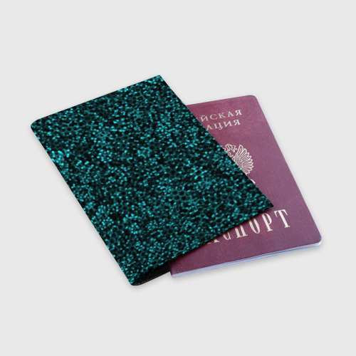 Обложка для паспорта матовая кожа Молекулы, цвет черный - фото 3
