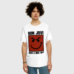 Мужская футболка хлопок Oversize Bon Jovi, have a nice day - фото 2
