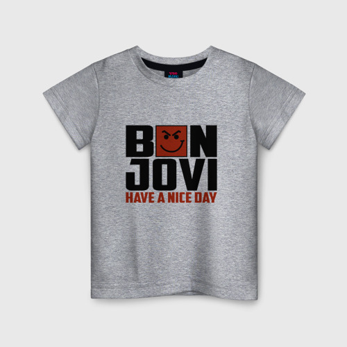 Детская футболка хлопок с принтом Bon Jovi, have a nice day, вид спереди #2
