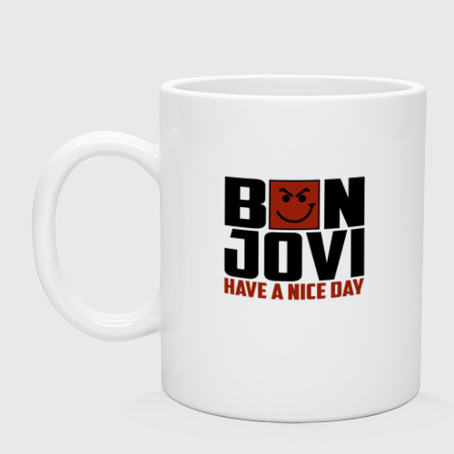 Кружка керамическая Bon Jovi, have a nice day, цвет белый