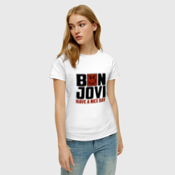 Женская футболка хлопок Bon Jovi, have a nice day - фото 2