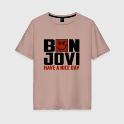 Bon Jovi, have a nice day – Футболка оверсайз из хлопка с принтом купить со скидкой в -16%
