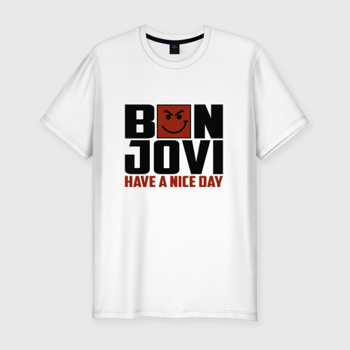 Мужская футболка хлопок Slim Bon Jovi, have a nice day