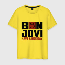 Мужская футболка хлопок Bon Jovi, have a nice day