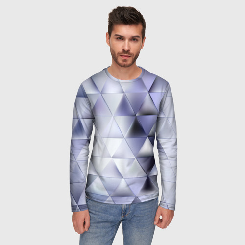 Мужской лонгслив 3D Metallic triangles - фото 3