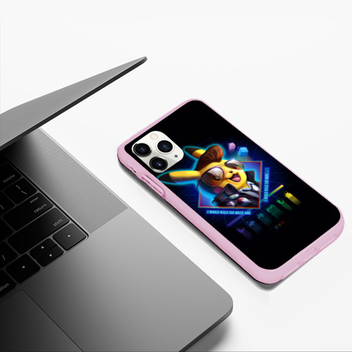 Чехол для iPhone 11 Pro Max матовый Пикачу, цвет розовый - фото 5