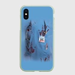 Чехол для iPhone XS Max матовый Костюм врача кровь