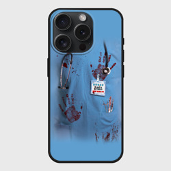 Чехол силиконовый для Apple iPhone 15 Pro Мax матовый Костюм врача кровь