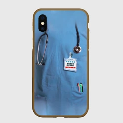 Чехол для iPhone XS Max матовый Костюм врача халат верх, низ под артикулом 1373543