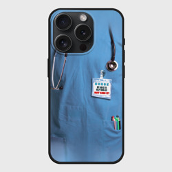 Чехол силиконовый для Apple iPhone 15 Pro Мax матовый Костюм врача халат верх, низ под артикулом 1373543