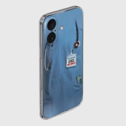 Чехол для iPhone 16 силиконовый с защитой камеры Костюм врача халат верх, низ под артикулом 1373543 - фото 2