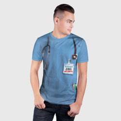 Мужская футболка 3D Slim Костюм врача - фото 2