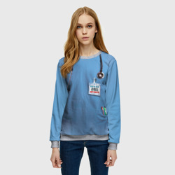 Женский свитшот 3D Костюм врача халат верх, низ под артикулом 1373543 - фото 2