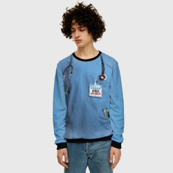 Мужской свитшот 3D Костюм врача халат верх, низ под артикулом 1373543 - фото 2