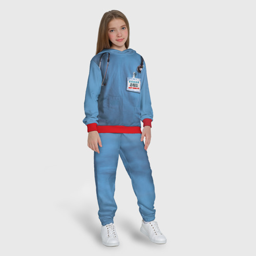 Детский костюм с толстовкой 3D Костюм врача, цвет красный - фото 5