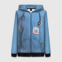 Женская толстовка 3D на молнии Костюм врача халат верх, низ под артикулом 1373543