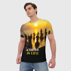 Мужская футболка 3D Шахматы - это жизнь - фото 2