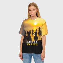 Женская футболка oversize 3D Шахматы - это жизнь - фото 2