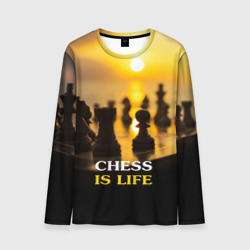 Мужской лонгслив 3D Шахматы - это жизнь