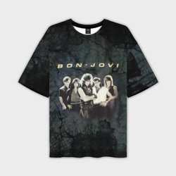 Мужская футболка oversize 3D Группа Bon Jovi