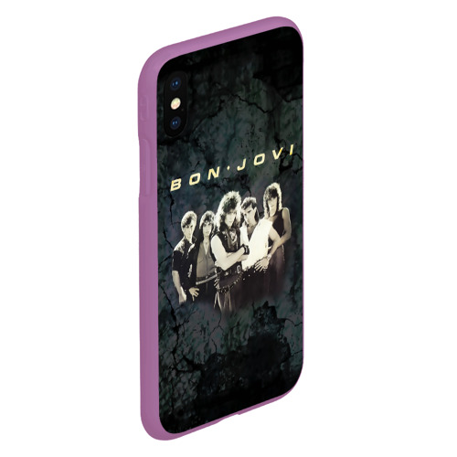 Чехол для iPhone XS Max матовый Группа Bon Jovi, цвет фиолетовый - фото 3