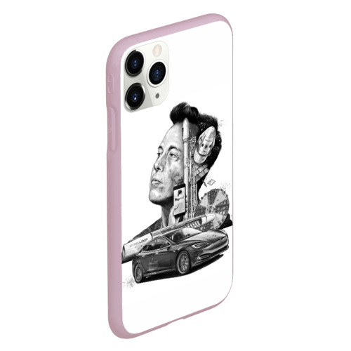 Чехол для iPhone 11 Pro матовый Илон Маск, цвет розовый - фото 3