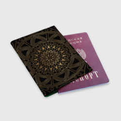 Обложка для паспорта матовая кожа Золотая мандала - фото 2