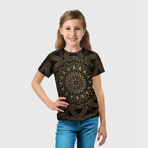 Детская футболка 3D Золотая мандала - фото 5